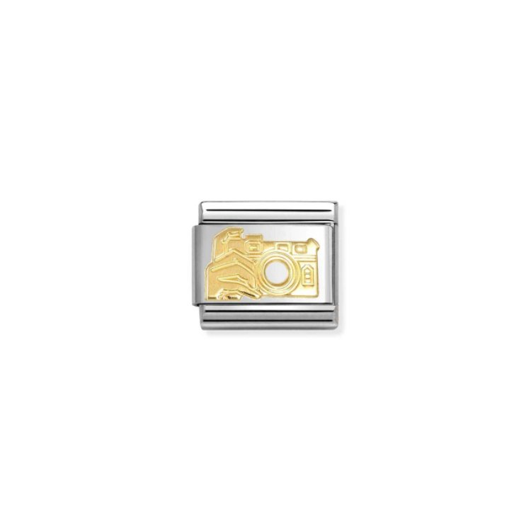 NOMINATION COMPOSABLE CLASSIC LINK CAMERA IN 18K GOLD