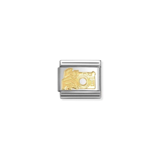 NOMINATION COMPOSABLE CLASSIC LINK CAMERA IN 18K GOLD